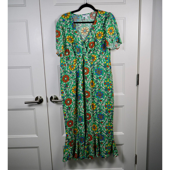 RHODE: Target Collab Green Floral Midi Dress - Picture 2 of 9